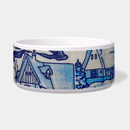 Vintages Blue Weihnachtsdorf Napf