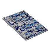 Vintages Blue Weihnachtsdorf Notizblock (Rechte Seite)