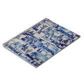 Vintages Blue Weihnachtsdorf Notizblock (Linke Seite)