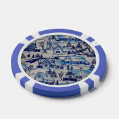 Vintages Blue Weihnachtsdorf Pokerchips (Einzeln)