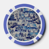 Vintages Blue Weihnachtsdorf Pokerchips (Rückseite)