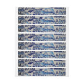 Vintages Blue Weihnachtsdorf Rundum-Adressaufkleber (Bogen)