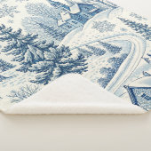 Vintages Blue Winter Village Weihnachtsschneeflock Sherpadecke (3/4)