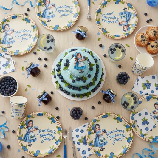 Vintages Blueberry Girl - Oma's Blueberry Jam Pappteller