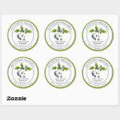 Vintages Blueberry-Jam-Konservenlabel Runder Aufkleber (Blatt)
