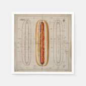Vintages Blueprint für Hot Dog Serviette (Vorderseite)