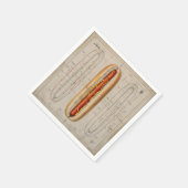 Vintages Blueprint für Hot Dog Serviette (Ecke)