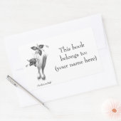 Vintages Blume-ÄtzBuchzeichen Rechteckiger Aufkleber (Umschlag)