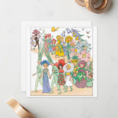 Vintages Blume Festival von Elsa Beskow Mitteilungskarte (Vorderseite/Rückseite Beispiel)