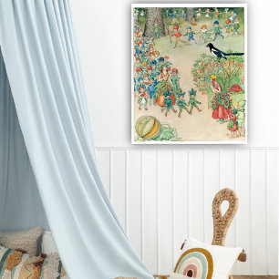 Vintages Blume Festival von Elsa Beskow Poster