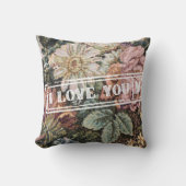 Vintages Blume Kissen (Vorderseite)