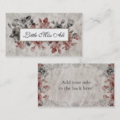 Vintages Blumen auf gealterter Visitenkarte (Vorne/Hinten)