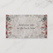 Vintages Blumen auf gealterter Visitenkarte (Rückseite)