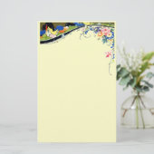 Vintages Blumen Briefpapier (Stehend Vorderseite)