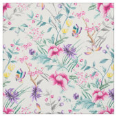 Vintages Blumen-Garten-Regenbogen-Schmetterling Stoff (Muster)