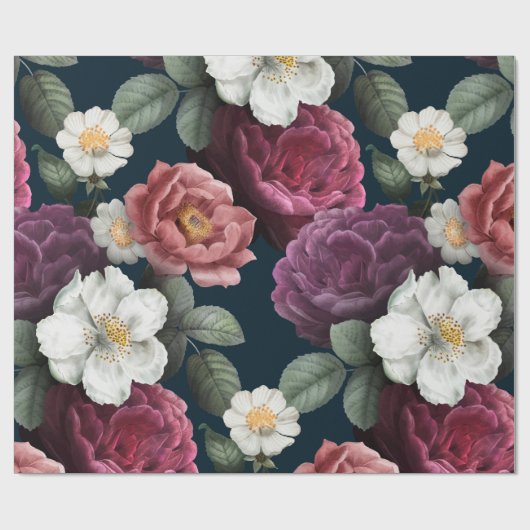 Vintages Blumen Geschenkpapier (Flach)