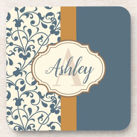 Vintages Blumen Getränkeuntersetzer (Vorderseite)