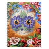 Vintages Blumen-Katzen-Kunst-Notizbuch Louis Wain Notizblock (Vorderseite)