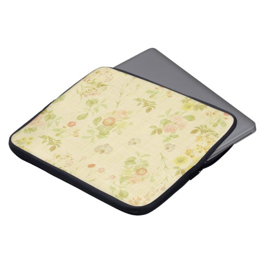 Vintages Blumen Laptopschutzhülle (Vorne Oben)