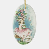 Vintages Blumen-Mädchen Keramikornament (Rechts)