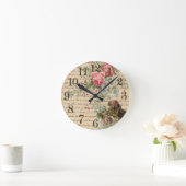Vintages Blumen Runde Wanduhr (Zuhause)