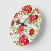 Vintages Blumen Runde Wanduhr (Winkel)