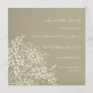 Vintages Blumen Save the Date Wedding Karte