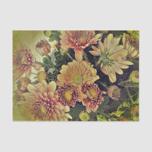 Vintages Blumen Seidenpapier (Vorderseite)