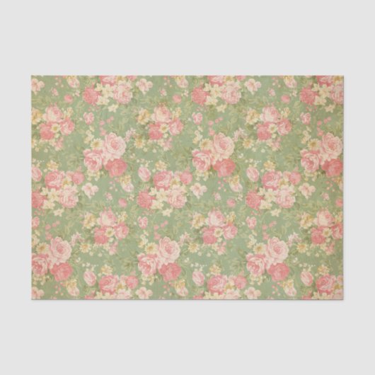 Vintages Blumen Seidenpapier (Vorderseite)