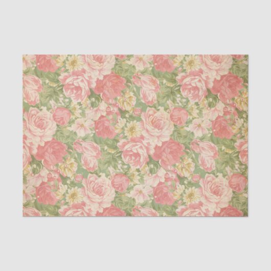 Vintages Blumen Seidenpapier (Vorderseite)