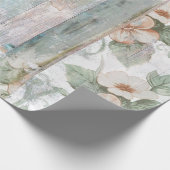Vintages Blumen- und hölzernes Shabby Geschenkpapier (Ecke)
