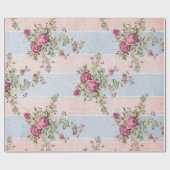 Vintages Blumen- und Streifen-Verpackungs-Papier Geschenkpapier (Flach)