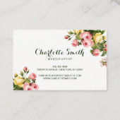 Vintages Blumen Visitenkarte (Rückseite)