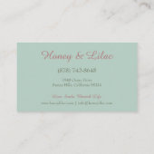 Vintages Blumen Visitenkarte (Rückseite)