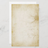 Vintages Blumenanmerkungs-Papier Briefpapier (Vorne/Hinten)