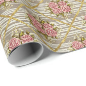 Vintages Blumenband Geschenkpapier (Rolleneckpunkt)