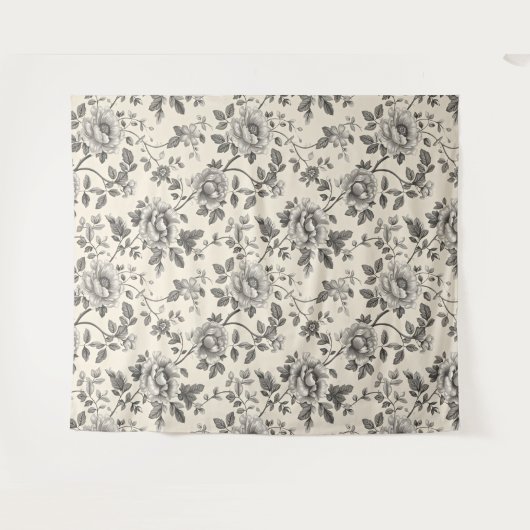 Vintages Blumenband Wandteppich (Vorderseite (Horizontal))