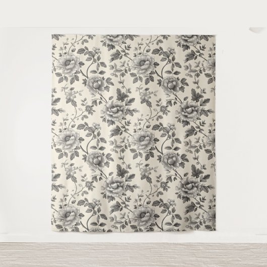 Vintages Blumenband Wandteppich (Vorderseite)