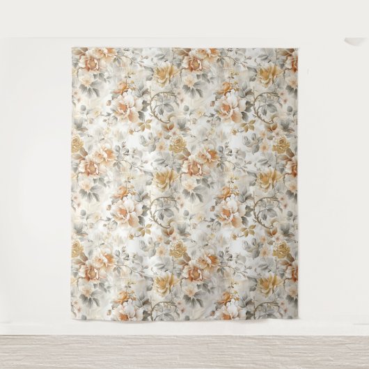 Vintages Blumenband Wandteppich (Vorderseite)