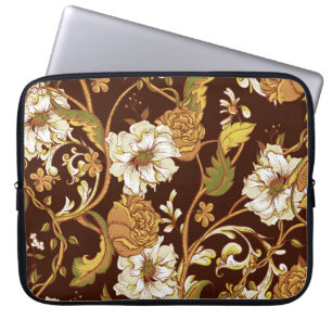 Vintages Blumenbarock: Magnolien, Rose Muster. Laptopschutzhülle