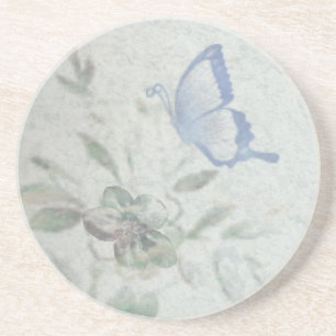 Vintages Blumenblau Getränkeuntersetzer