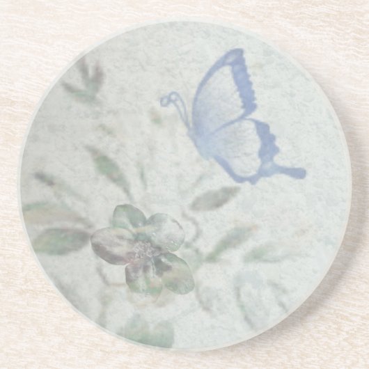 Vintages Blumenblau Getränkeuntersetzer (Vorne)