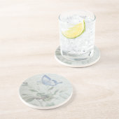 Vintages Blumenblau Getränkeuntersetzer (Seite)