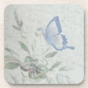 Vintages Blumenblau Getränkeuntersetzer