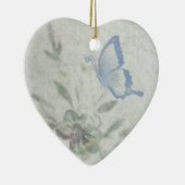 Vintages Blumenblau Keramik Ornament (Rechts)