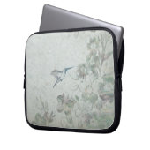 Vintages Blumenblau Laptopschutzhülle (Vorderseite Links)