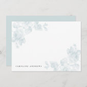 Vintages Blumenblau Mitteilungskarte (Vorne/Hinten)