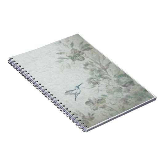 Vintages Blumenblau Notizblock (Rechte Seite)