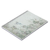 Vintages Blumenblau Notizblock (Linke Seite)