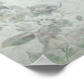 Vintages Blumenblau Poster (Ecke)